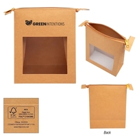 3" x 8" x 7" zippered pouch made of Kraft paper.... from ASI 61125 Hit...