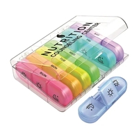 Clear/Rainbow Travel Pill Container