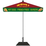 7.5' Heavy Duty Square Umbrella with Valance and Steel Base