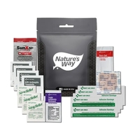 First aid kit with a tick tool combo, sting swabs, sunscreen,... from ASI...