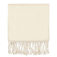 Ivory white bamboo 10" x 72" winter muffler scarf with rope... from ASI 98085...