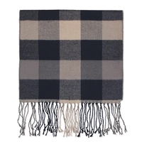 Black and tan plaid bamboo 10" x 72" winter muffler scarf... from ASI 98085...