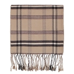 Brown Plaid Bamboo Winter Scarf