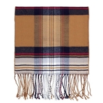 Camel Plaid Bamboo Winter Scarf