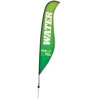 17' Premium Sabre Sail Sign Flag, 1-Sided, Ground Spike