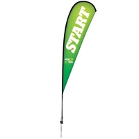 15' Premium Teardrop Sail Sign Flag, 1-Sided, Ground Spike