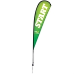 15' Premium Teardrop Sail Sign Flag, 1-Sided, Ground Spike