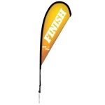 8' Premium Teardrop Sail Sign Flag, 1-Sided, Ground Spike