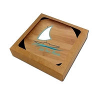Set of 2 bamboo-wood coasters with customization.... from ASI 72521 Morris...