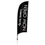 9' Elite Razor Nylon Sail Sign Flag, 1-Sided, Ground Spike