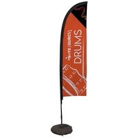 7' Elite Blade Nylon Sail Sign Flag, 1-Sided, Scissor Base