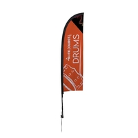7' Elite Blade Nylon Sail Sign Flag, 1-Sided, Ground Spike