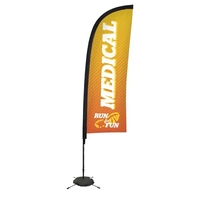 9' Premium Blade Sail Sign Flag, 1-Sided, Scissor Base