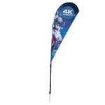 6' Streamline Teardrop Sail Sign Flag, 1-Sided with Spike