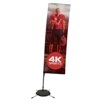 10' rectangular sail sign with steel scissor base and single-sided, dye......