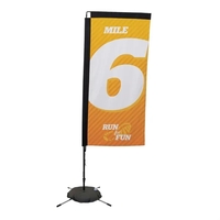 7' rectangular sail sign with steel scissor base and single-sided, dye......
