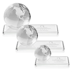 Globe Award on Rectangle Base - Clear