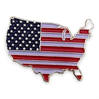 Map of the United States with flag motif lapel pin. Blank.... from ASI 96235...