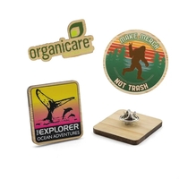 Bamboo wood lapel pins in assorted shapes and sizes with butterfly... from...