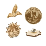 Custom Wood Lapel Pins Engraved