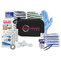 First aid kit. Contains bandages, gauze, triple antibiotic ointment, an...