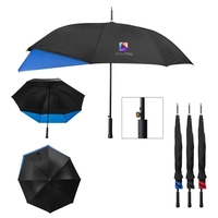 Umbrella with 47" arc, auto open/manual closure, fiberglass frame and hook......