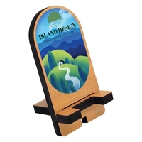 2.5" x 5" bamboo phone stand with full color customization.... from ASI 72521...