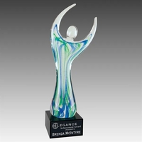 Raised Arms Art Glass with Base... from ASI 92531 Unique Custom Products / UCP