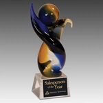 7.75" Twisted Body Art Glass