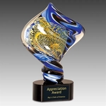 11" Diamond Twist Art Glass