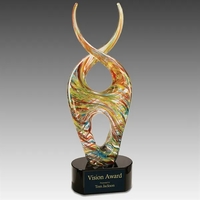 14" Color Twist Art Glass