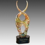 14" Color Twist Art Glass