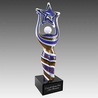 Glass Figure with Star and Base Art Glass... from ASI 92531 Unique Custom...