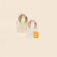 Small, toddler-size, flat clear and grid vinyl tote bag with 2... from ASI...