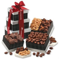 black and silver tower with chocolates and nuts... from ASI 68680 Maple Ridge...