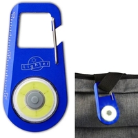 1.58" x 3.15" x 0.6" aluminum carabiner keychain with 2" ruler.... from ASI...