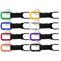 Square Shaped Carabiner with Strap and Bottle Hoder. solid aluminum...