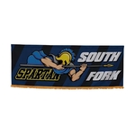 3' x 8' Parade Banner Straight Bottom w/Gold Fringe