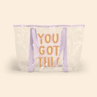 Large tote made of clear vinyl with exterior gusset and zipper... from ASI...