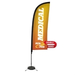 9' Premium Blade Sail Sign Flag, 2-Sided, Scissor Base