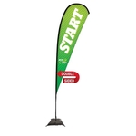 15' Premium Teardrop Sail Sign Flag, 2-Sided, Scissor Base