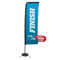10' rectangular sail sign with steel scissor base and double-sided, dye......