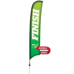 17' Premium Razor Sail Sign Flag, 2-Sided, Ground Spike