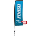 10' Premium Rectangle Sail Sign Flag, 2-Sided, Ground Spike