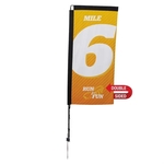 7' Premium Rectangle Sail Sign Flag, 2-Sided, Ground Spike