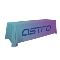 8' polyester table throws with 3 sides, draped corners and a... from ASI...