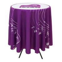 Polyester poplin table throw that bar-height, round tables and features a......