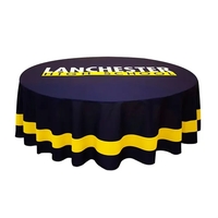 Polyester poplin table throw that fits 5' round tables and features... from...