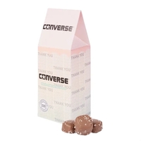 Eco gable box filled with 5 oz of indulgent milk chocolate... from ASI 44900...