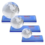 Globe VividPrint™ Award on Rectangle Base - Sky Blue
